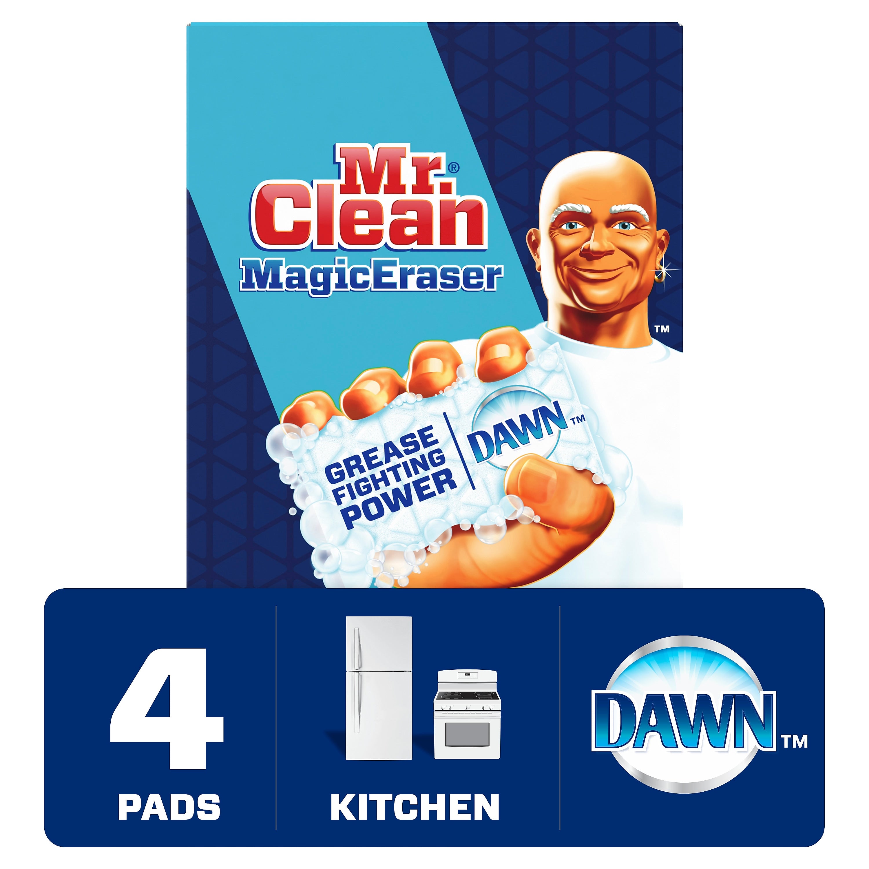 Mr. Clean Magic Eraser Kitchen White Scouring Pad, 4/Pack