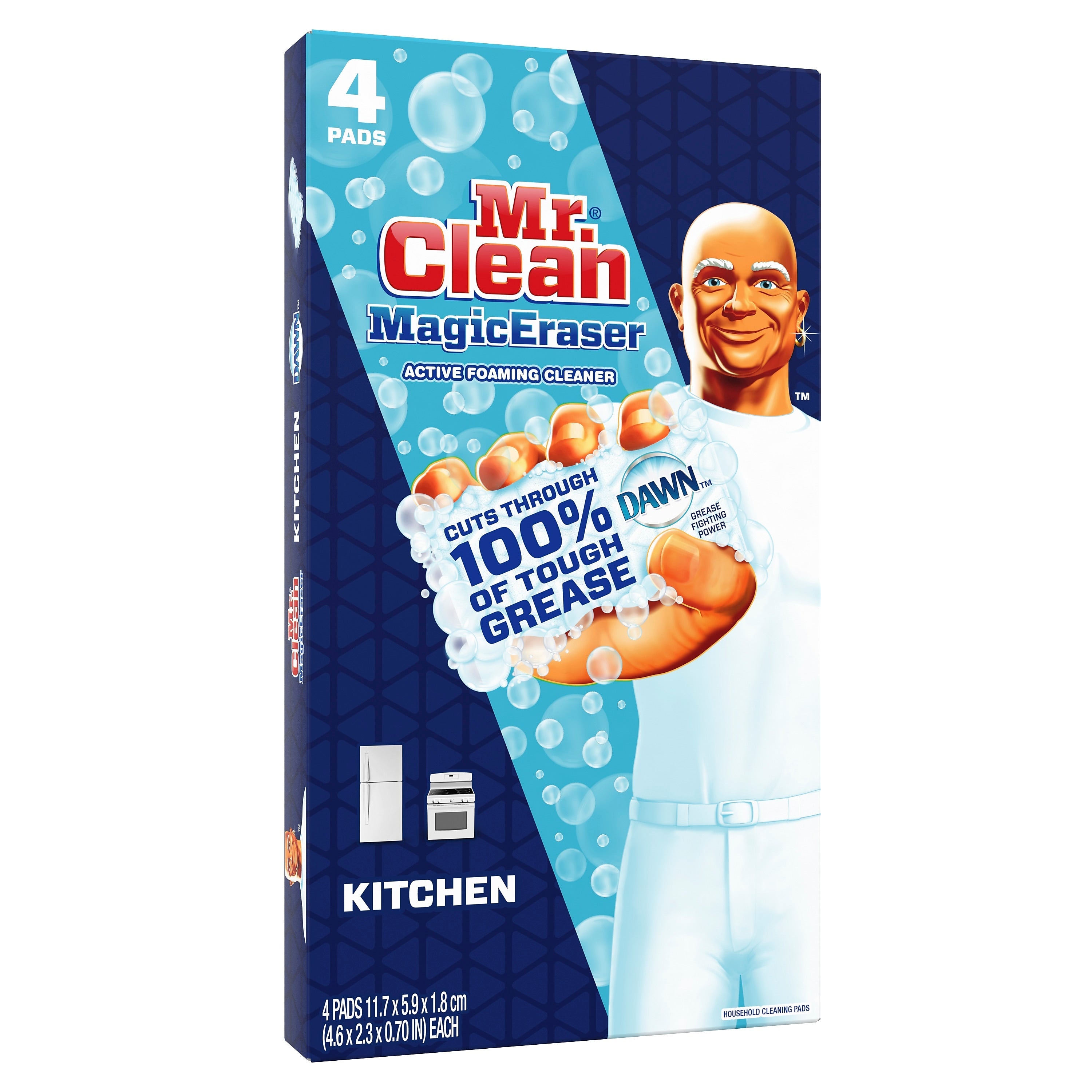 Mr. Clean Magic Eraser Kitchen White Scouring Pad, 4/Pack