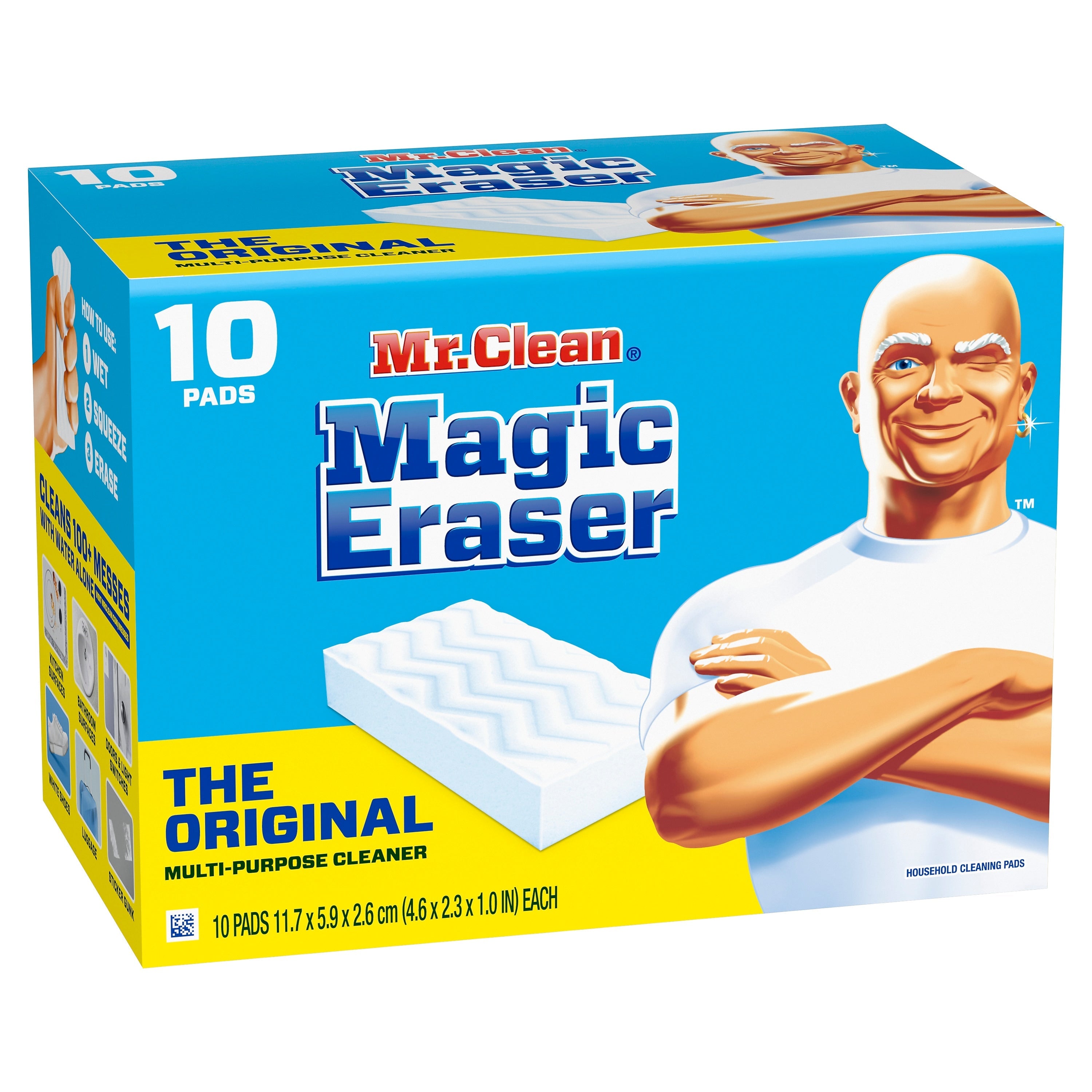 Mr. Clean Magic Eraser Original Scrubber, White, 10 Pads/Pack