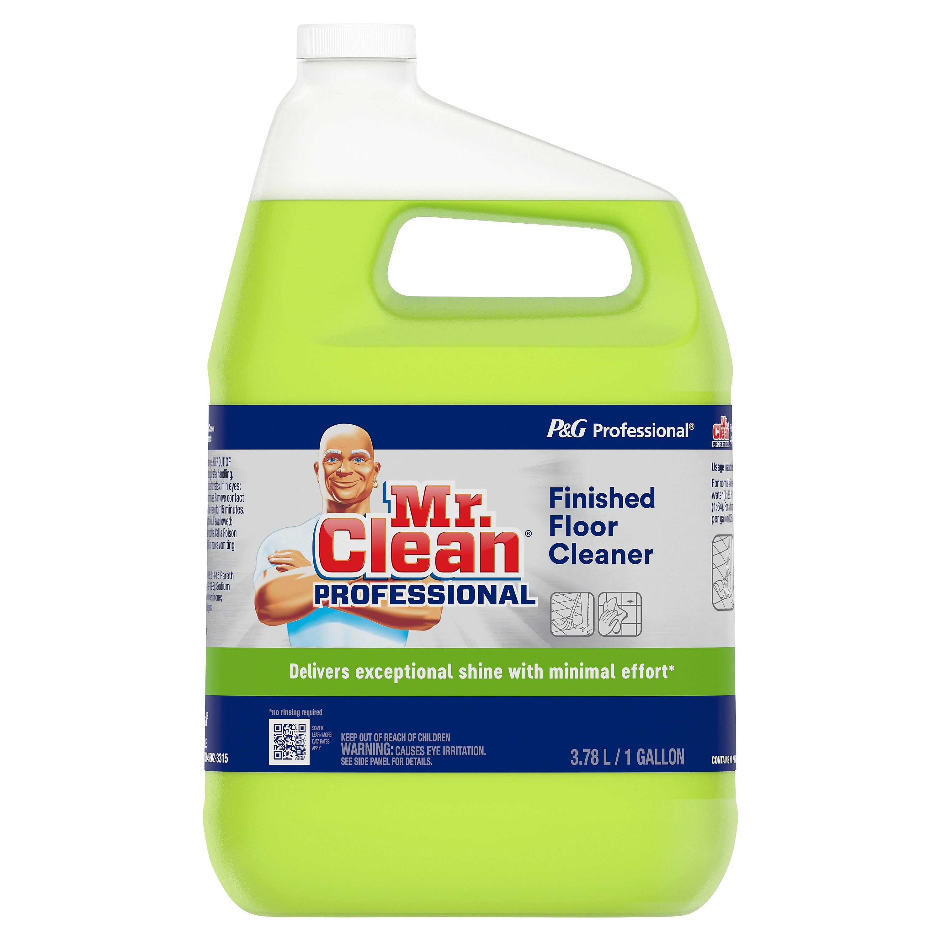 Mr. Clean Professional Liquid Concentrate Finished Floor Cleaner, Lemon Scent, 1 Gallon