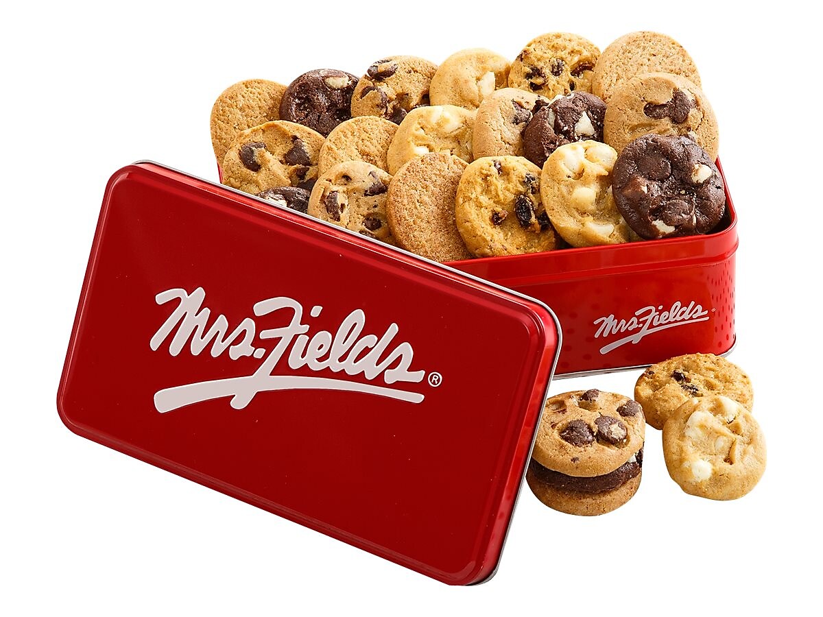 Mrs. Fields Nibblers Cookie Classic Tin, Assorted Flavors, 18.87 Oz.