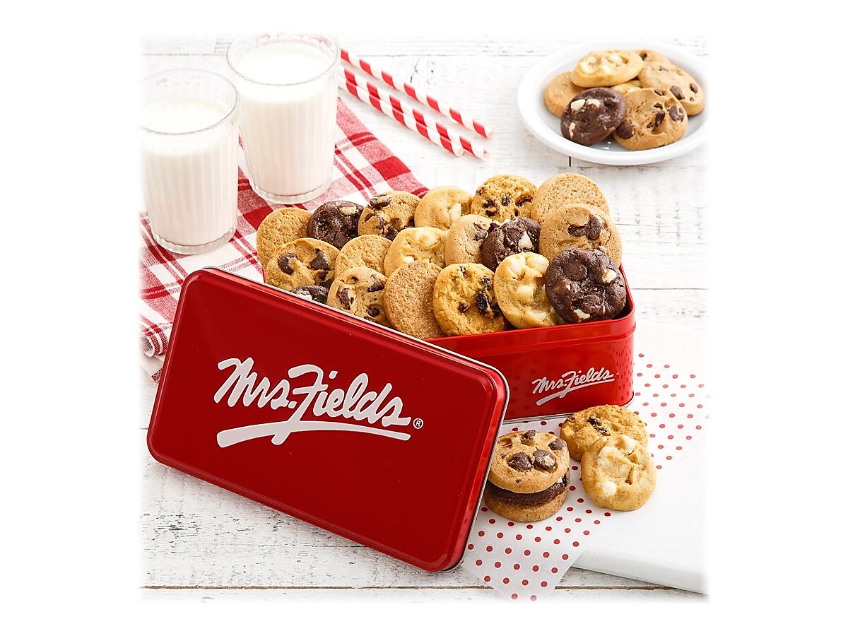 Mrs. Fields Nibblers Cookie Classic Tin, Assorted Flavors, 18.87 Oz.