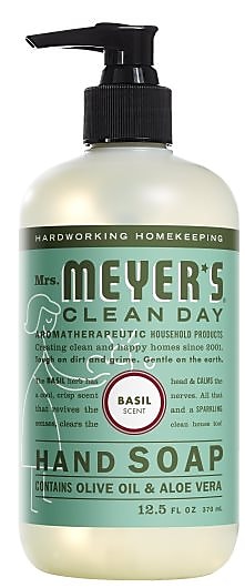 Mrs. Meyer's Clean Day Liquid Hand Soap Bottle, Basil Scent, 12.5 oz