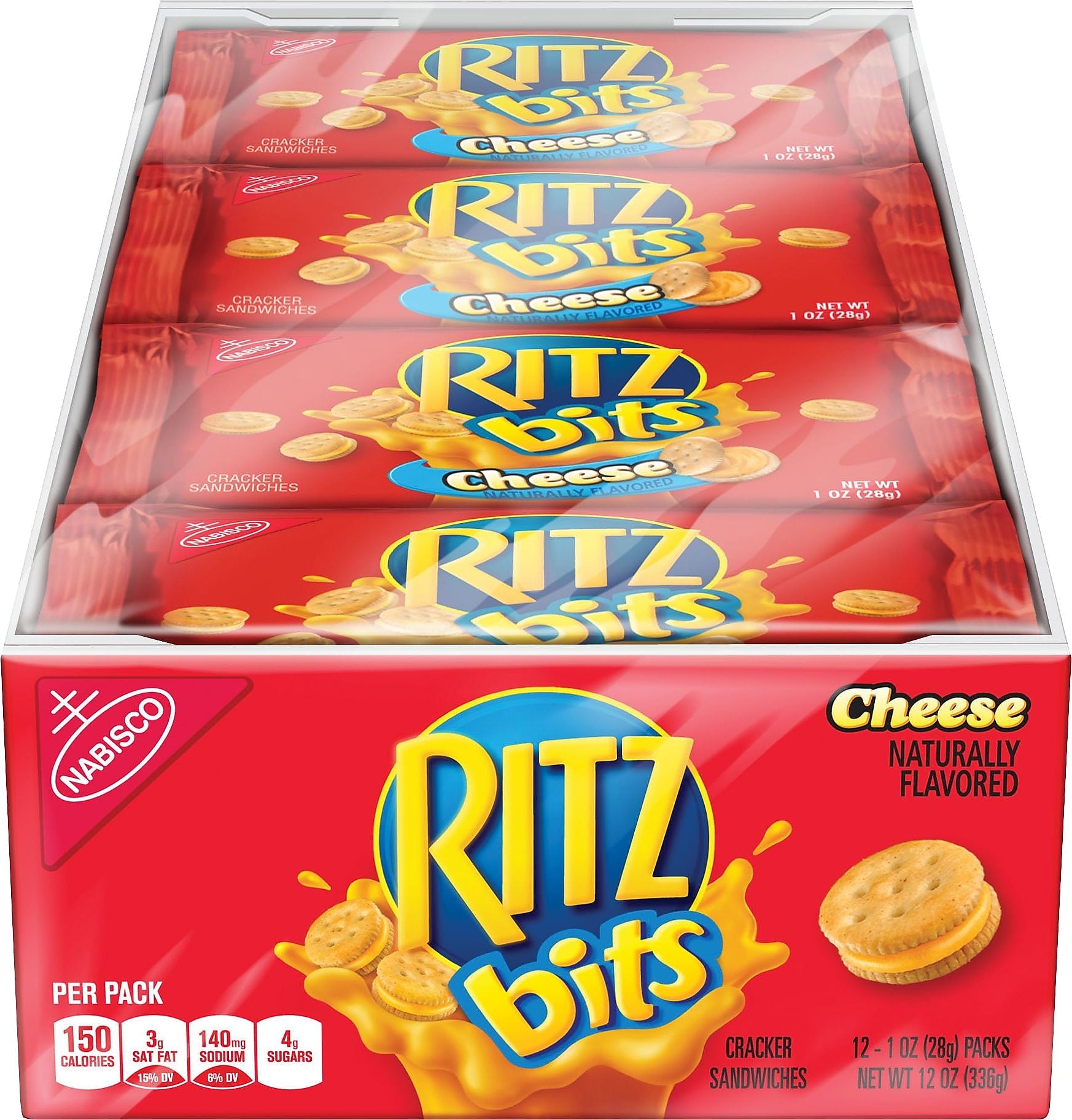 Nabisco Ritz Bits Cheese Cracker Sandwiches, 1 oz, 12/Pack