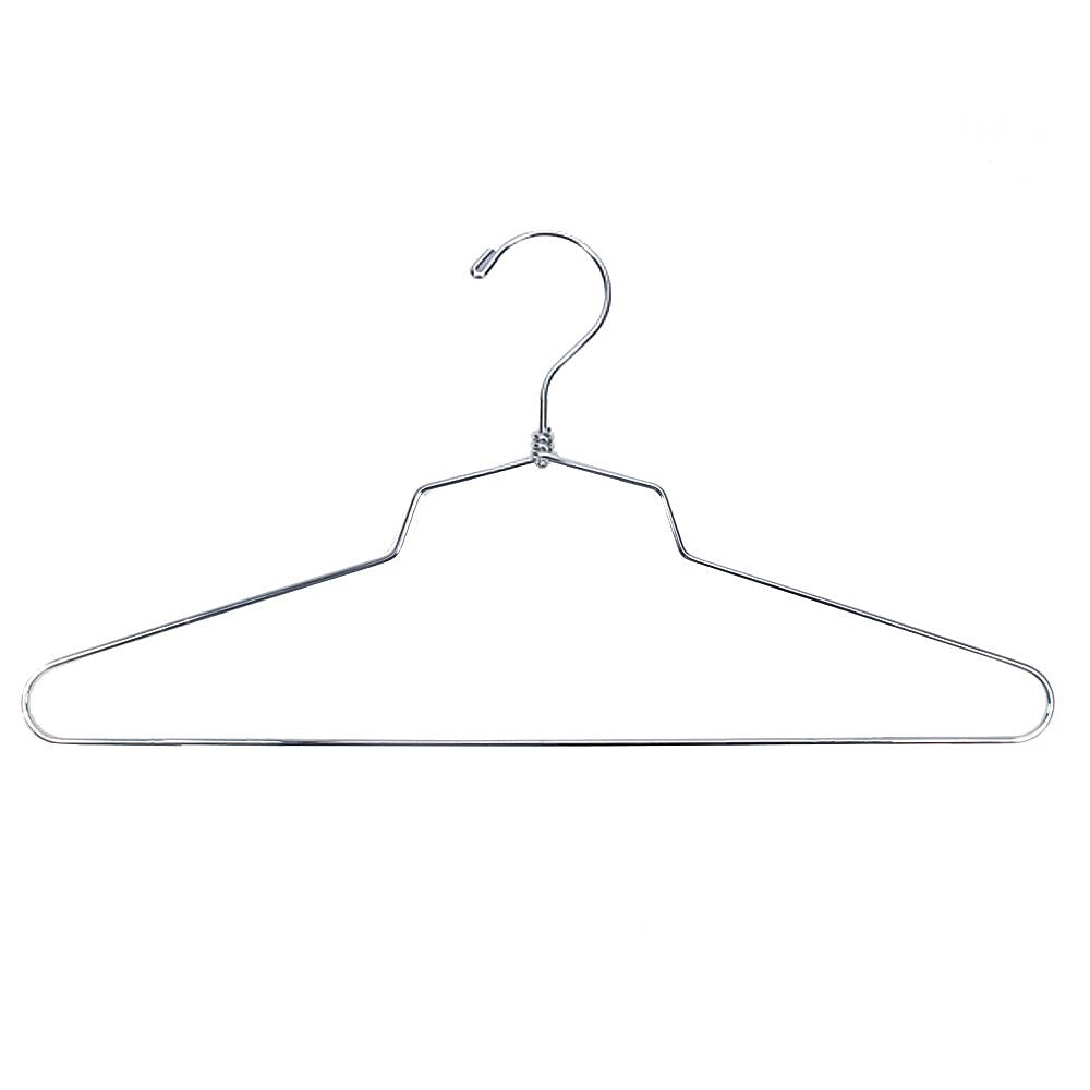 Nahanco 16" Metal Shirt/Dress Hangers, Chrome, 100/Pack