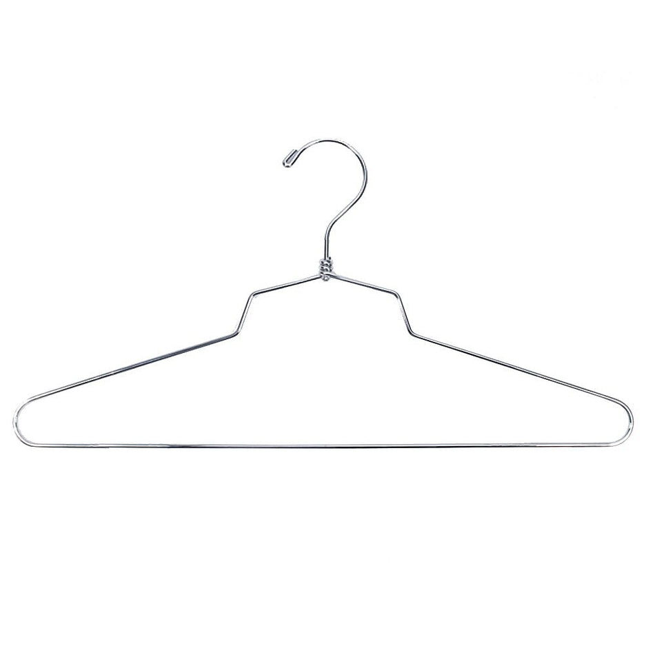 Nahanco 16" Metal Shirt/Dress Hangers, Chrome, 100/Pack