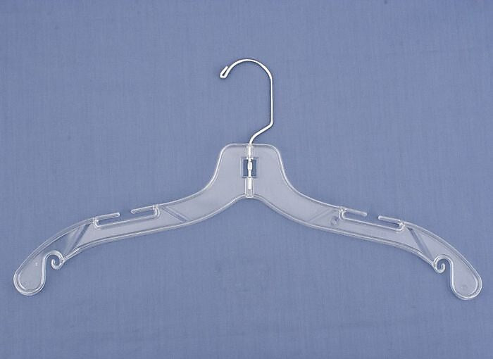 NAHANCO 17" Break Resistant Heavy Weight Dress Hanger, Clear, 100/Pack