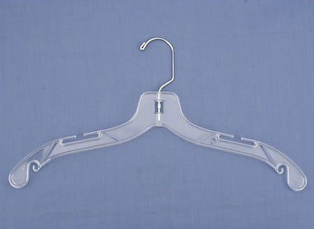 NAHANCO 17" Break Resistant Heavy Weight Dress Hanger, Clear, 100/Pack