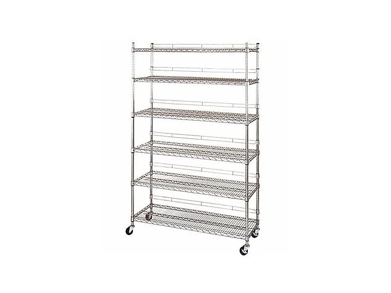 Nahanco 6-Shelf Heavy Duty Utility Rack, 48"W, Chrome