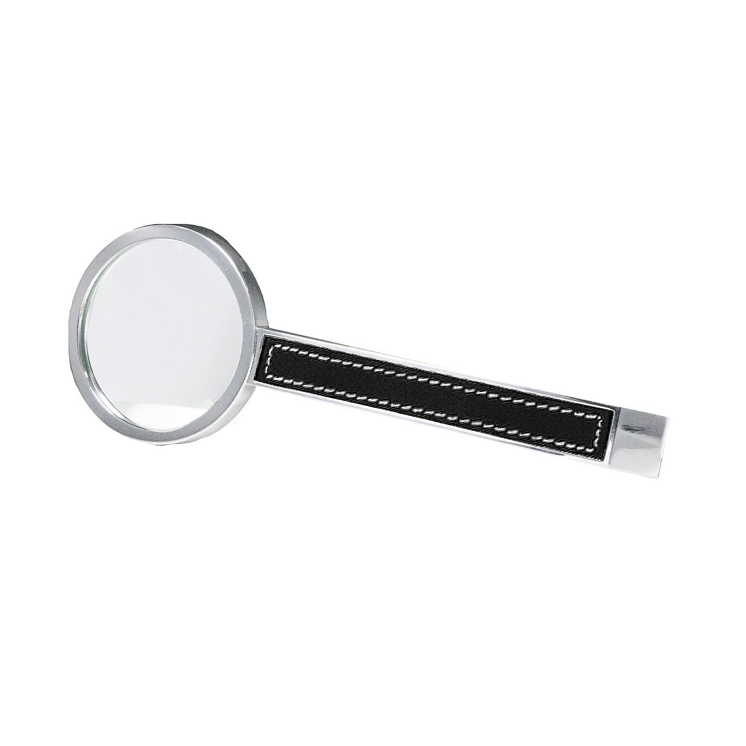 Natico Silver Metal 2.5x Magnifier With Leather Trim, 6
