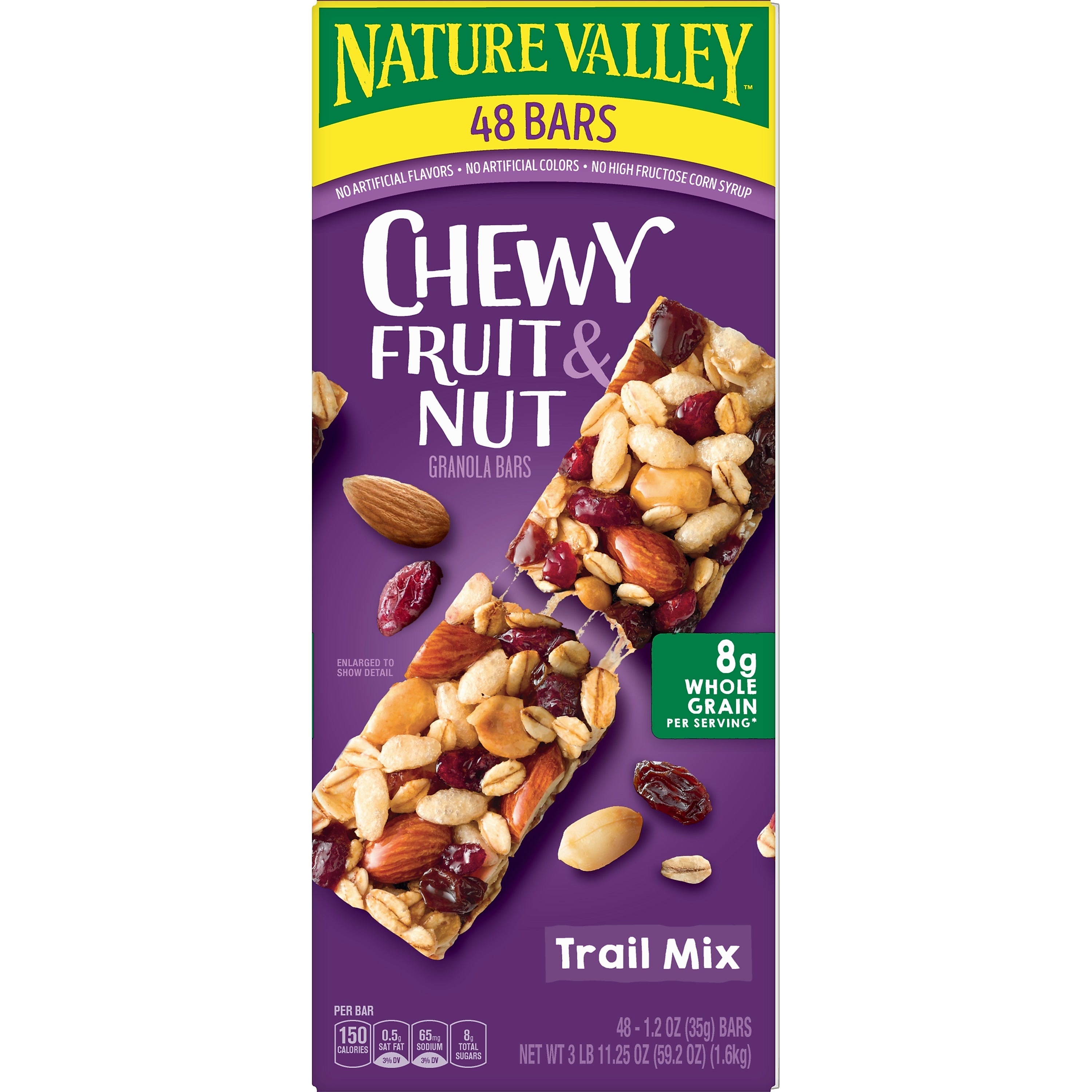 Nature Valley Chewy Fruit and Nut Trail Mix Bars, 1.2 oz., 48 Bags/Pack