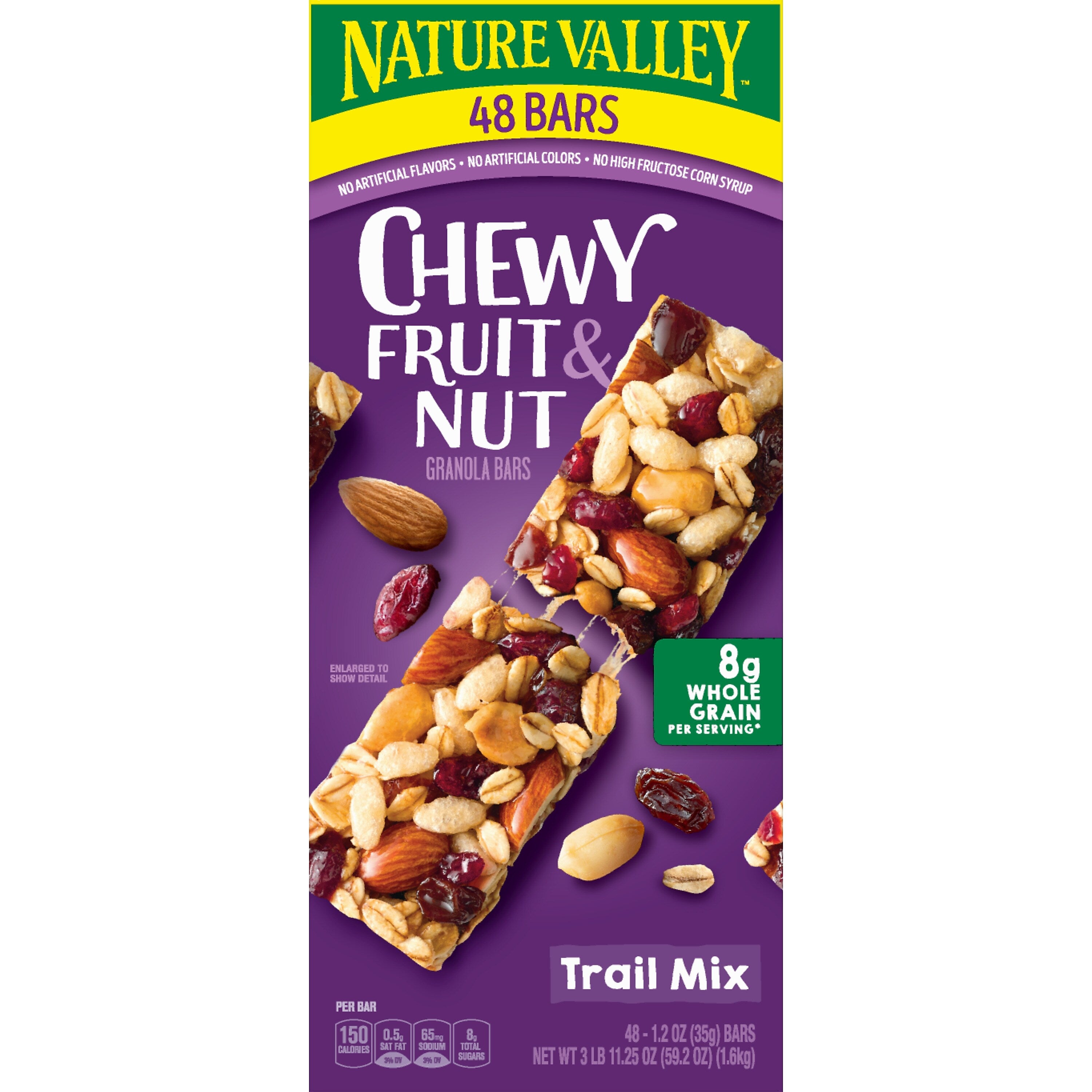 Nature Valley Chewy Fruit and Nut Trail Mix Bars, 1.2 oz., 48 Bags/Pack
