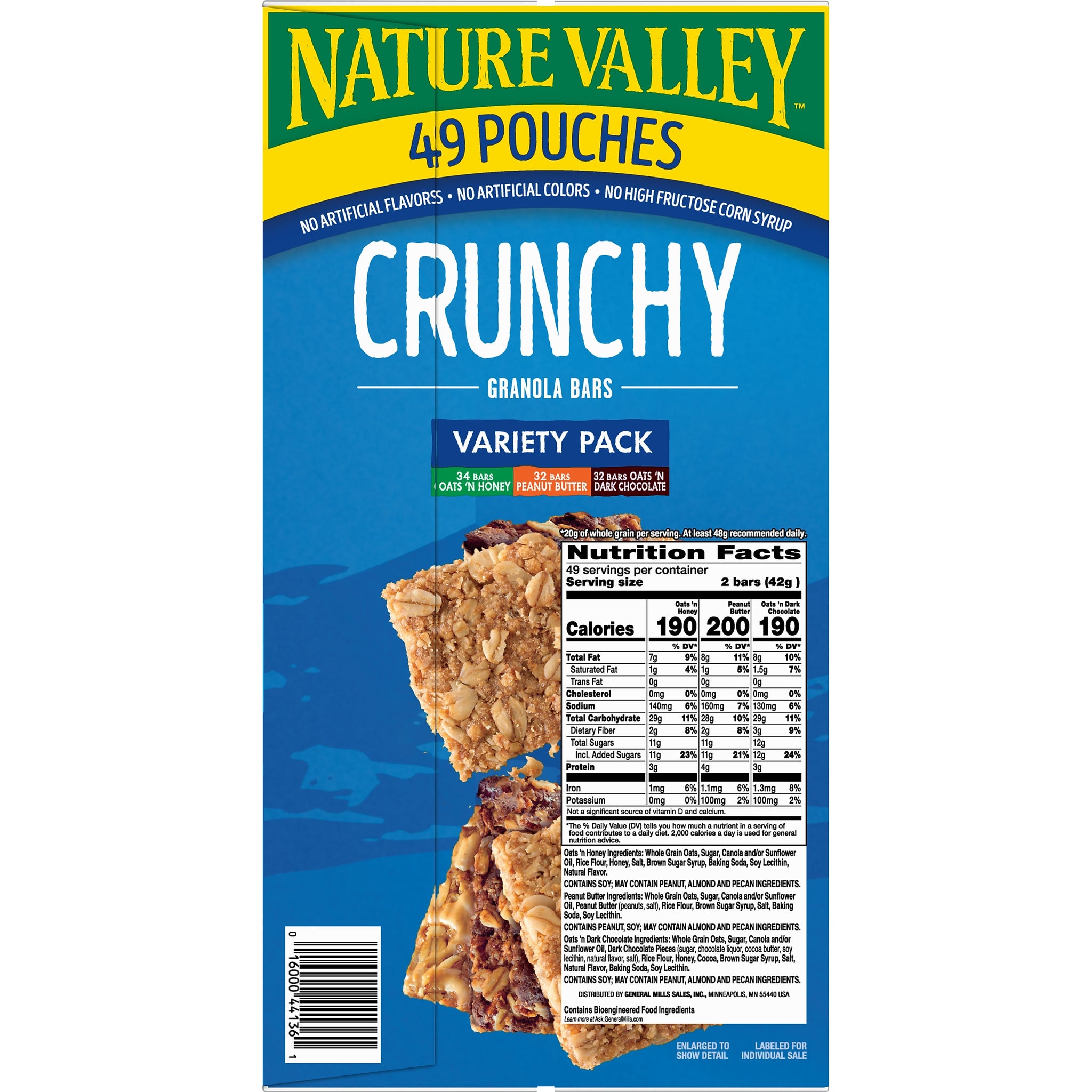 Nature Valley Nut Bar Variety Pack, 1.5 oz., 49 Bars/Box