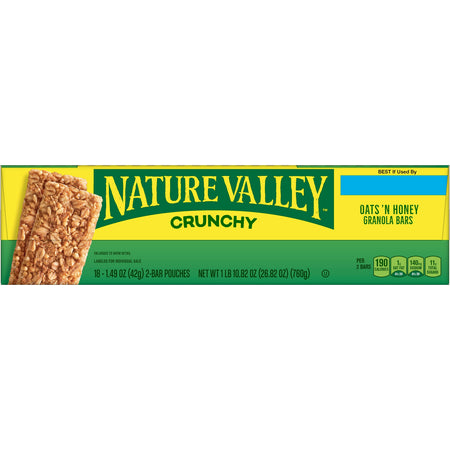 Nature Valley Oats & Honey Granola Bar, 1.49 oz, 18/Box