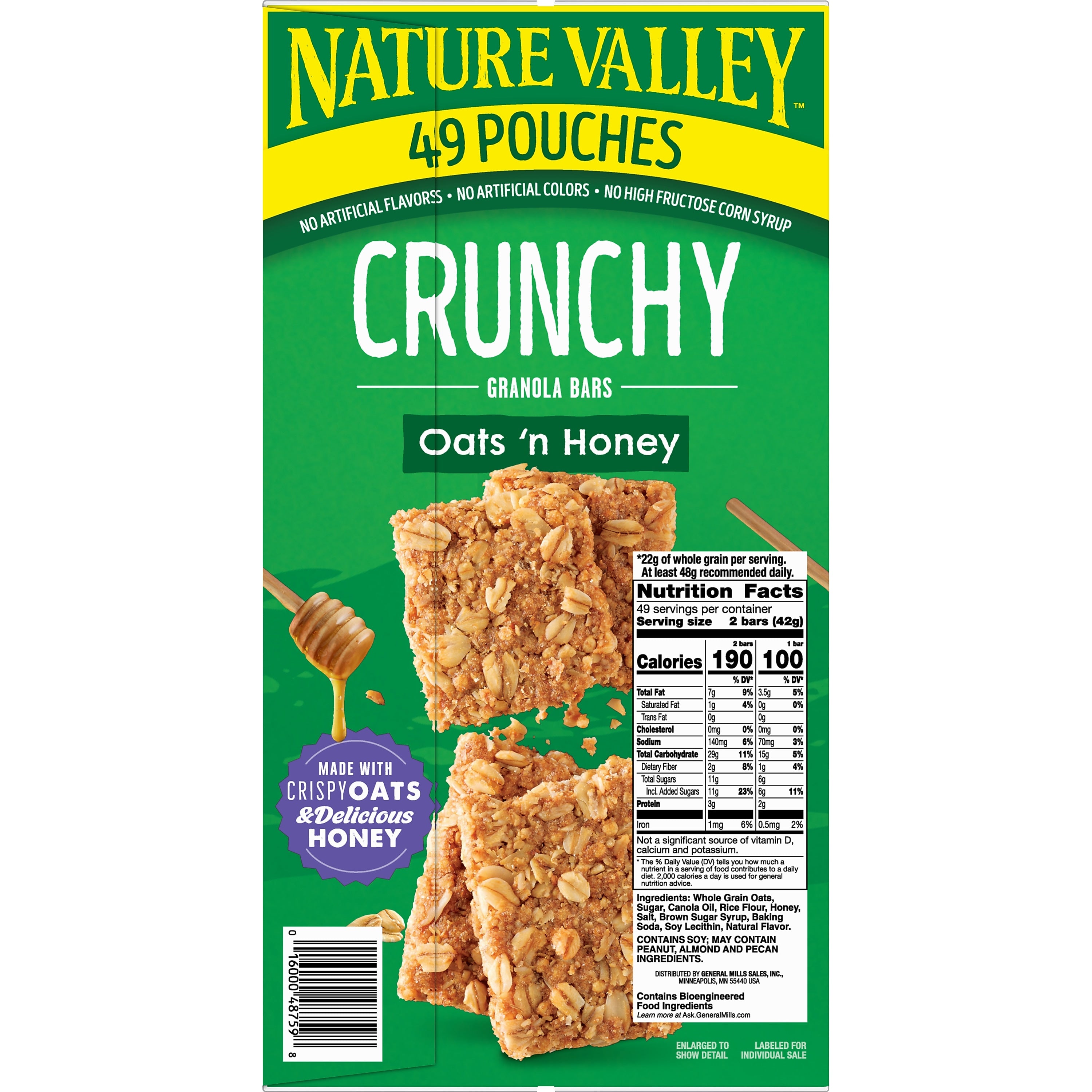 Nature Valley Oats & Honey Granola Bar, 1.49 oz., 49 Bars/Box