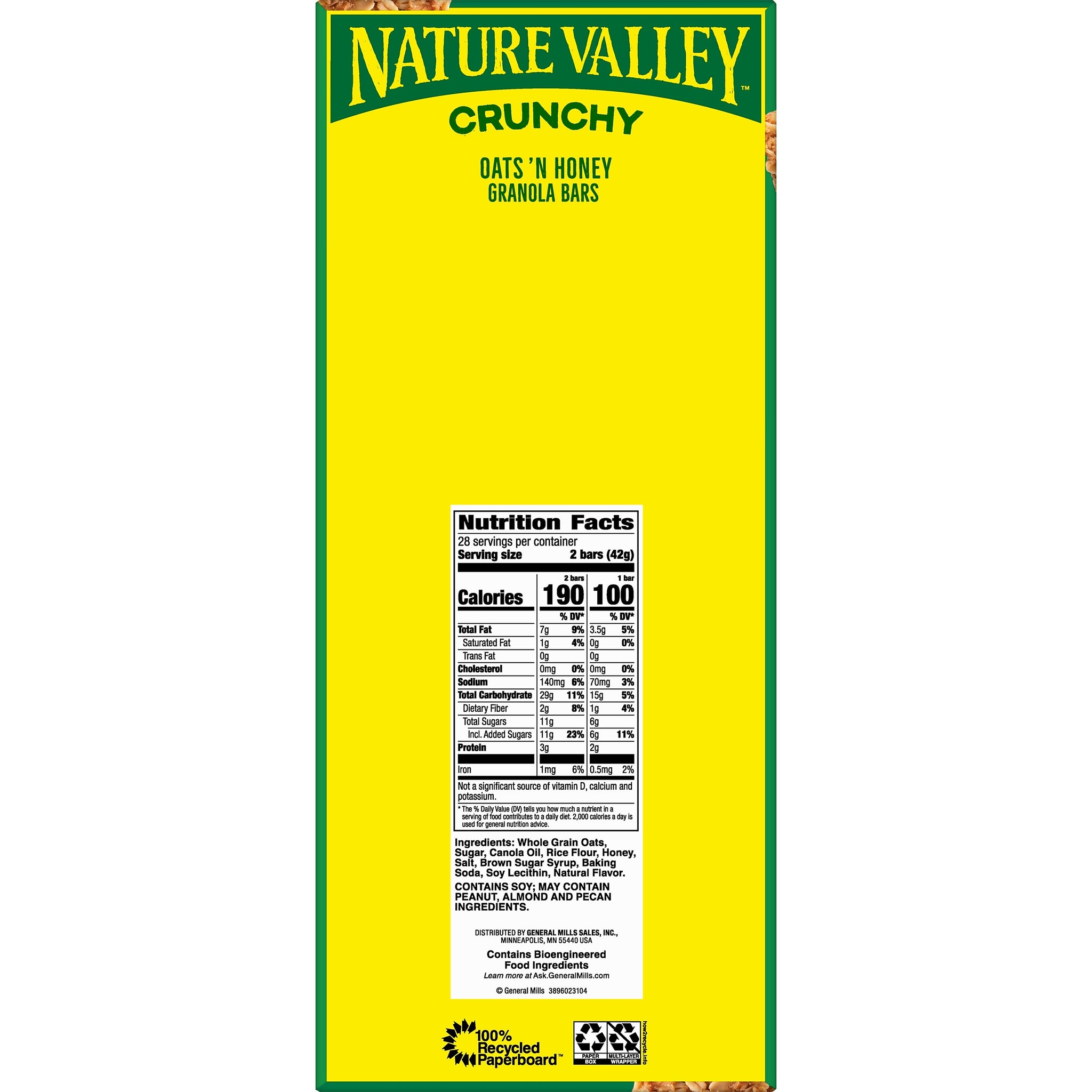 Nature Valley Oats & Honey Granola Bar, 28 Bars/Box