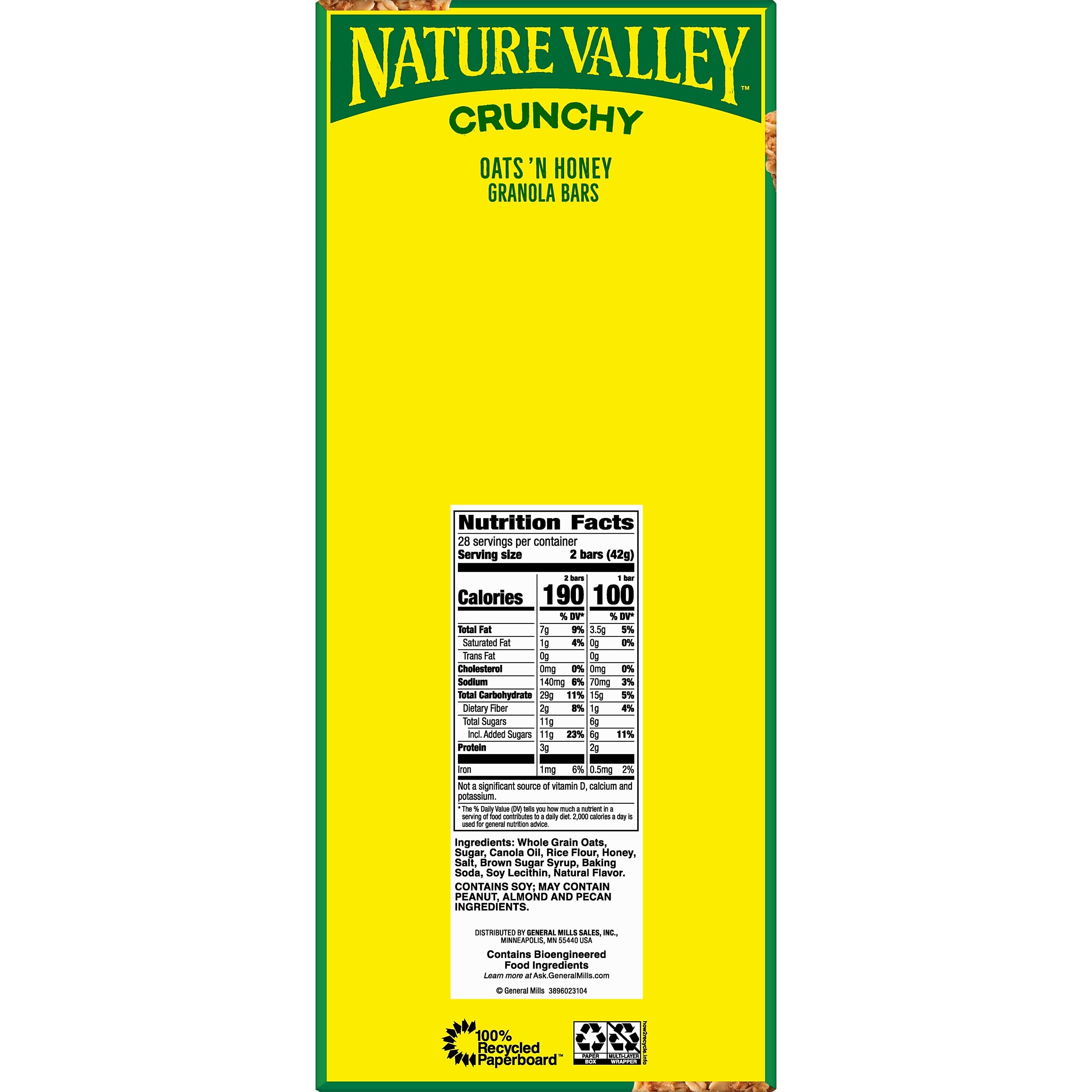 Nature Valley Oats & Honey Granola Bar, 28 Bars/Box