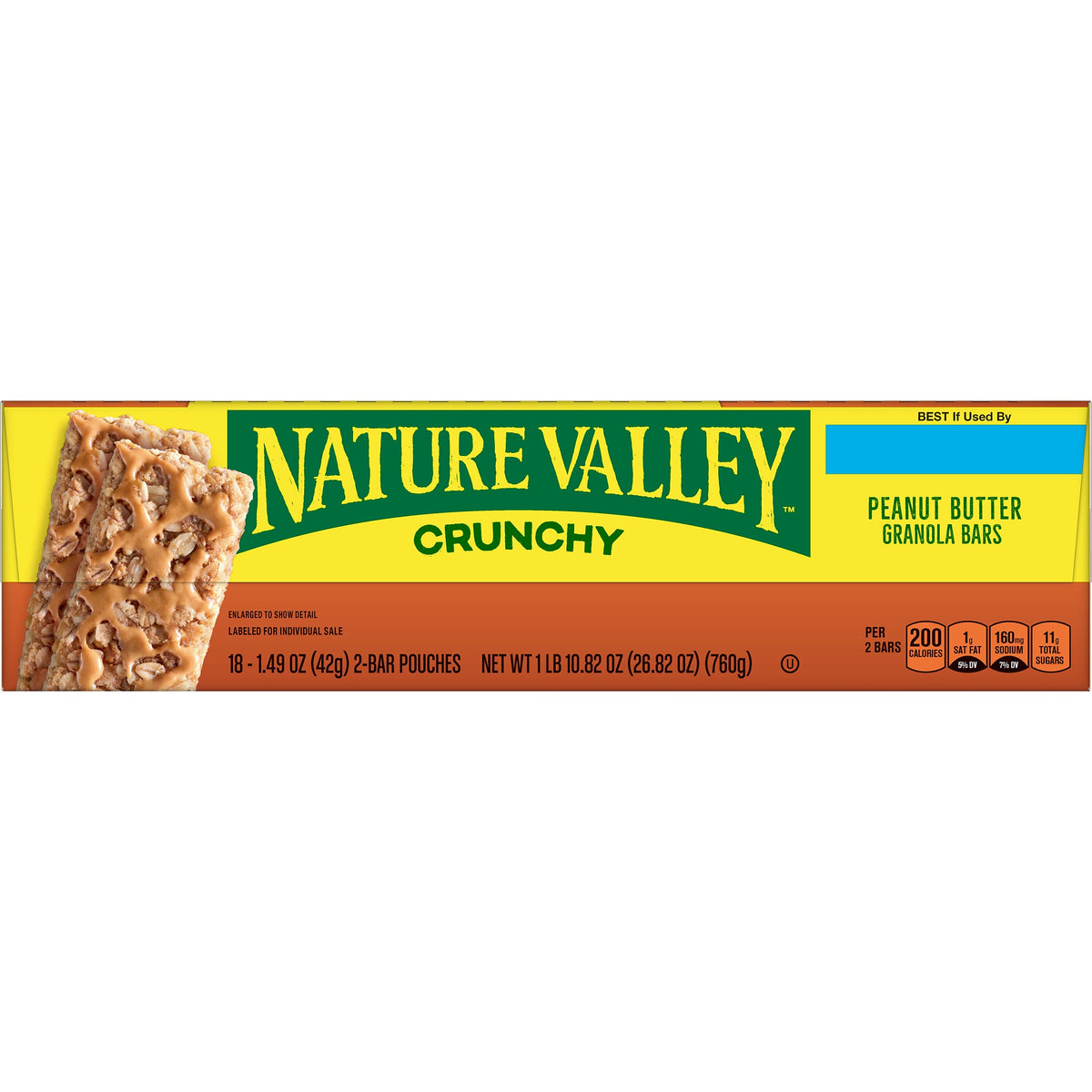 Nature Valley Peanut Butter Granola Bar, 18 Bars/Box