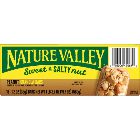 Nature Valley Sweet & Salty Peanut Nut Bar, 16 Bars/Box