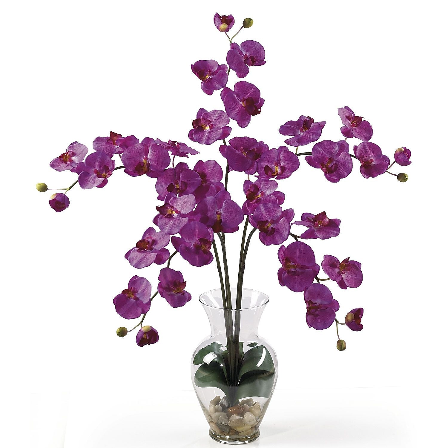 Nearly Natural 1106-OR Phalaenopsis Silk Floral Arrangements, Orchid