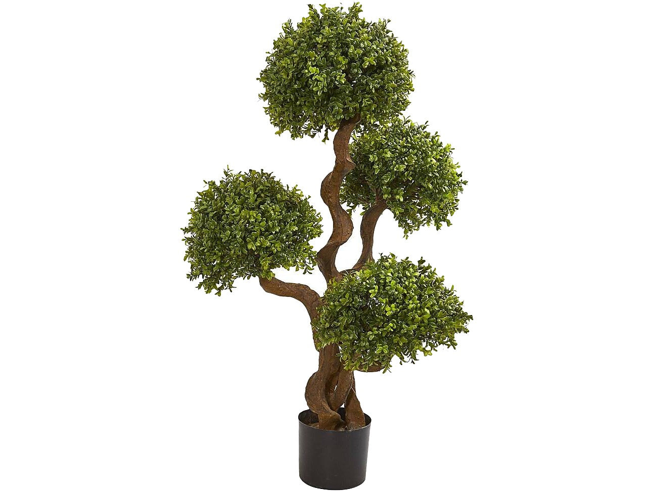 Nearly Natural Boxwood Topiary Tree in Pot
