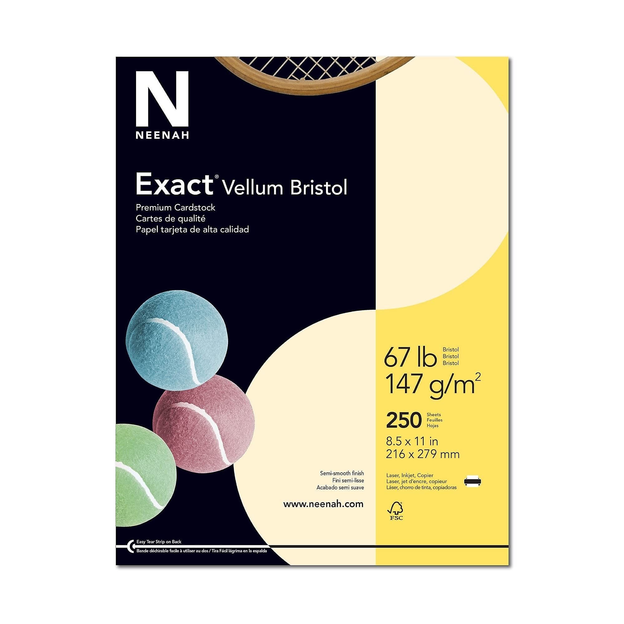 Neenah® 67-lb. Exact Vellum Bristol Card Stock, 8-1/2 x 11