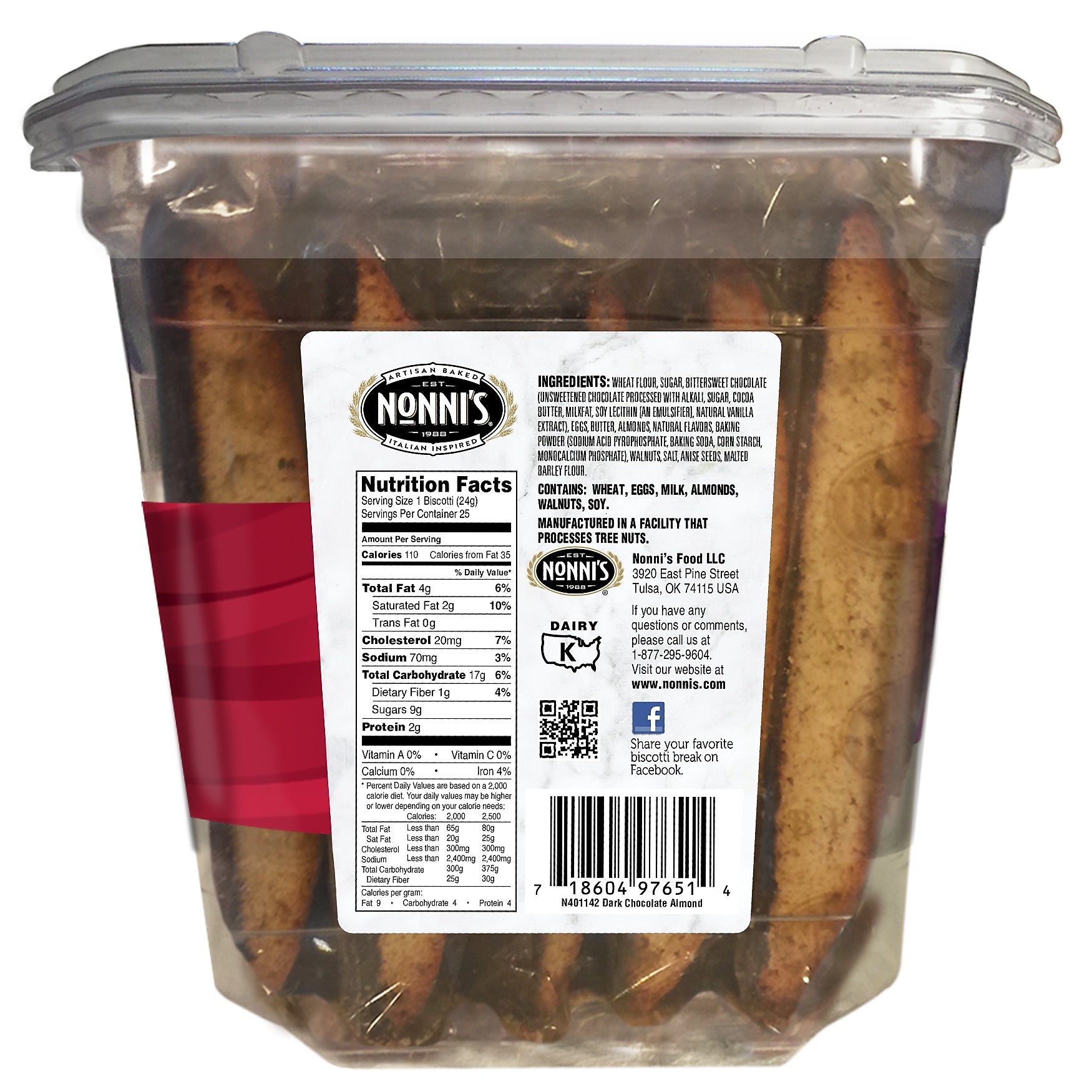 Nonni's Dark Chocolate Biscotti, 21.5 oz.,