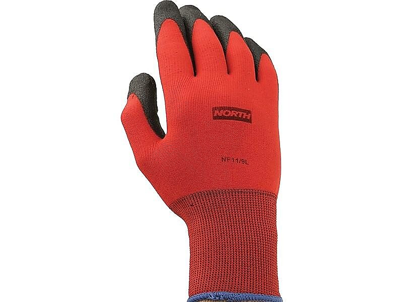 North by Honeywell NorthFlex Red Nylon PVC Gloves, Red/Black, 12 Pairs/Pack