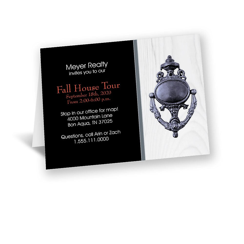 Note Card Invitation, 5-1/2 Bar Folded Folded, 4/4, Includes Blank Envelopes, Qty 30