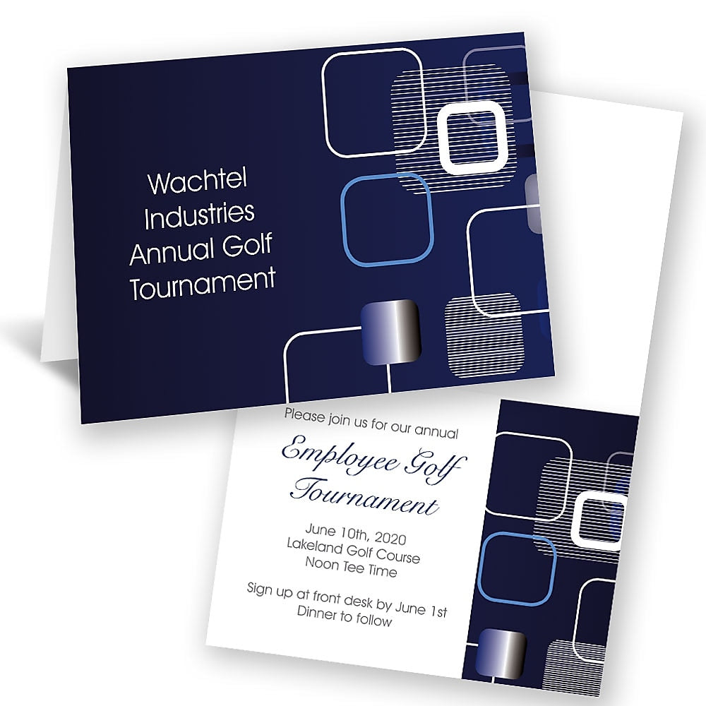 Note Card Invitation, 5-1/2 Bar Folded Folded, 4/4, Includes Blank Envelopes, Qty 30