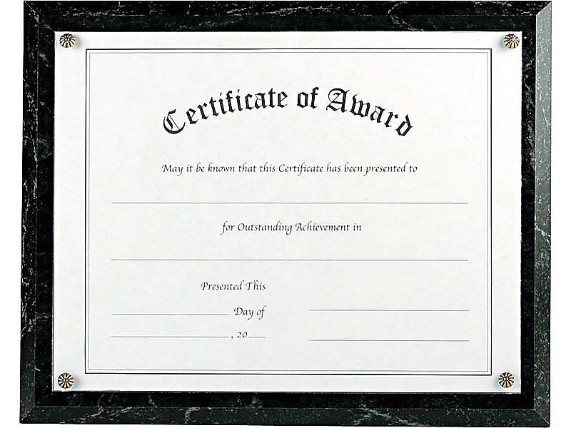 NuDell Economical Award Plaque Plastic Certificate Frame, Black