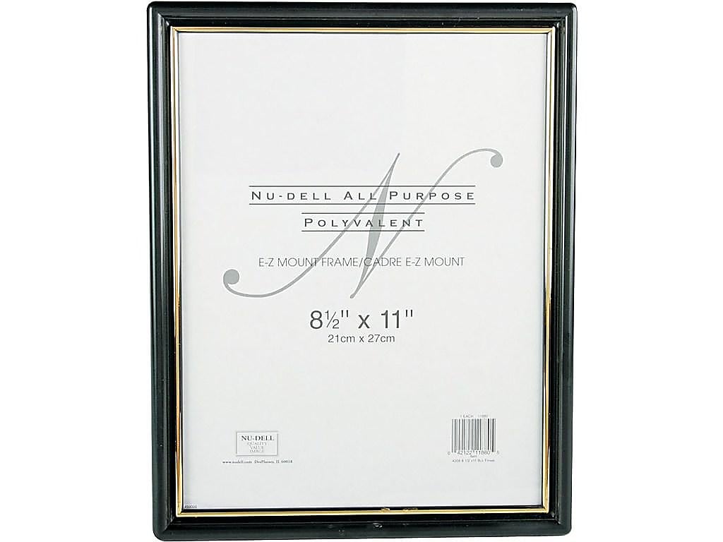 NuDell EZ Mount Plastic Certificate Frame, Black