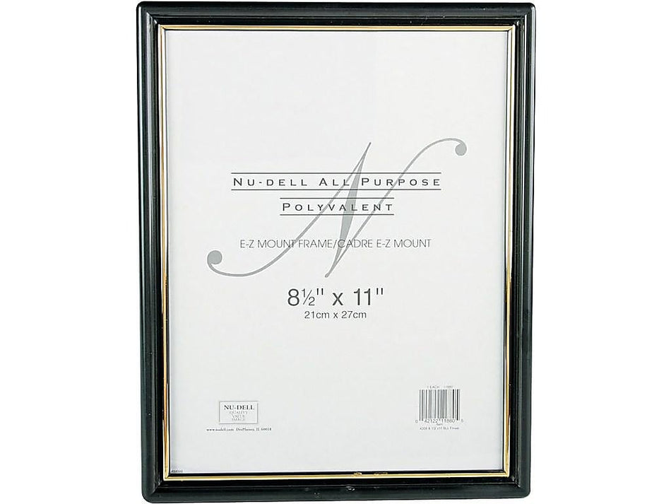 NuDell EZ Mount Plastic Certificate Frame, Black