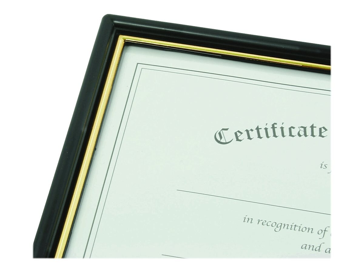 NuDell EZ Mount Plastic Certificate Frame, Black