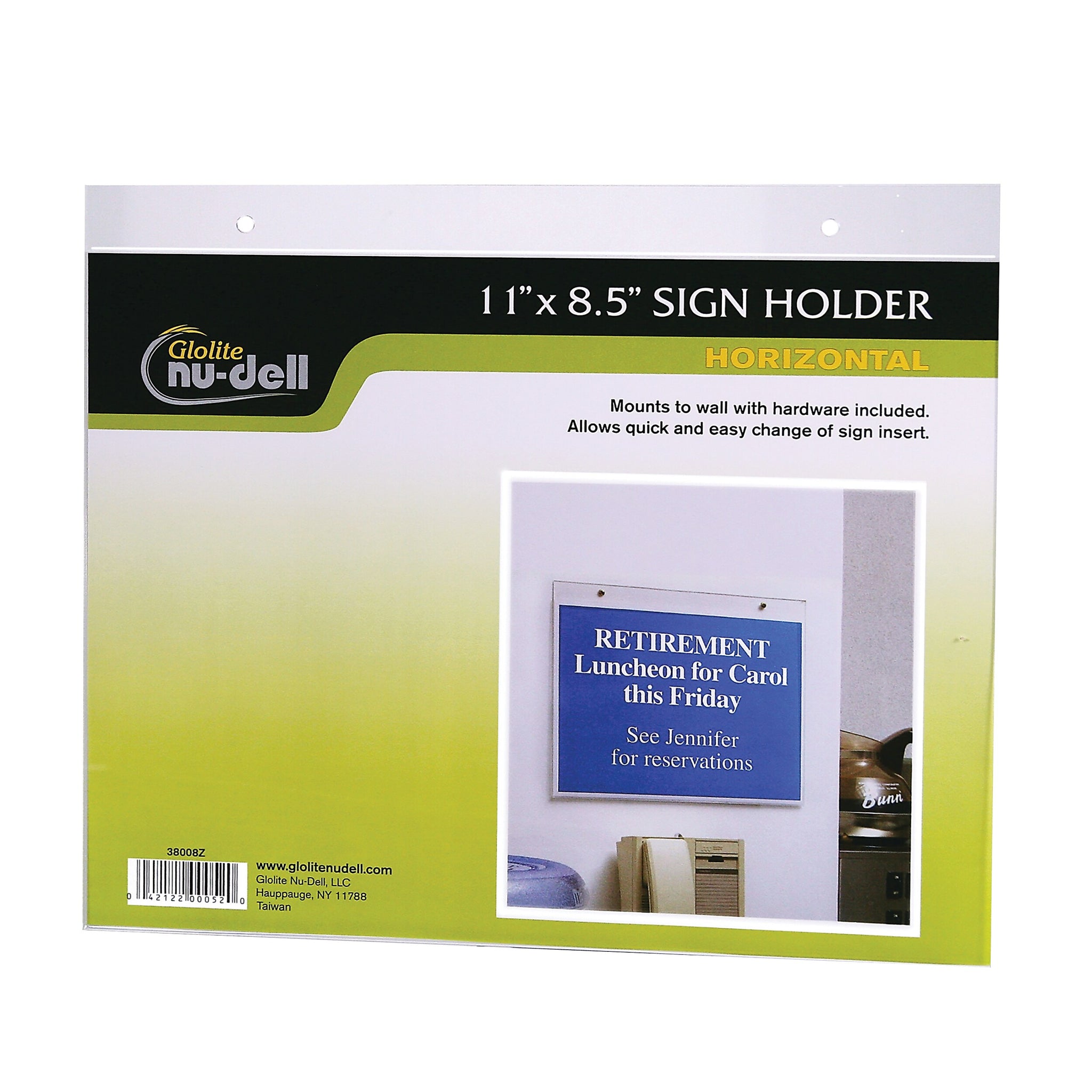 NuDell Indoor Wall Sign Holder, 11
