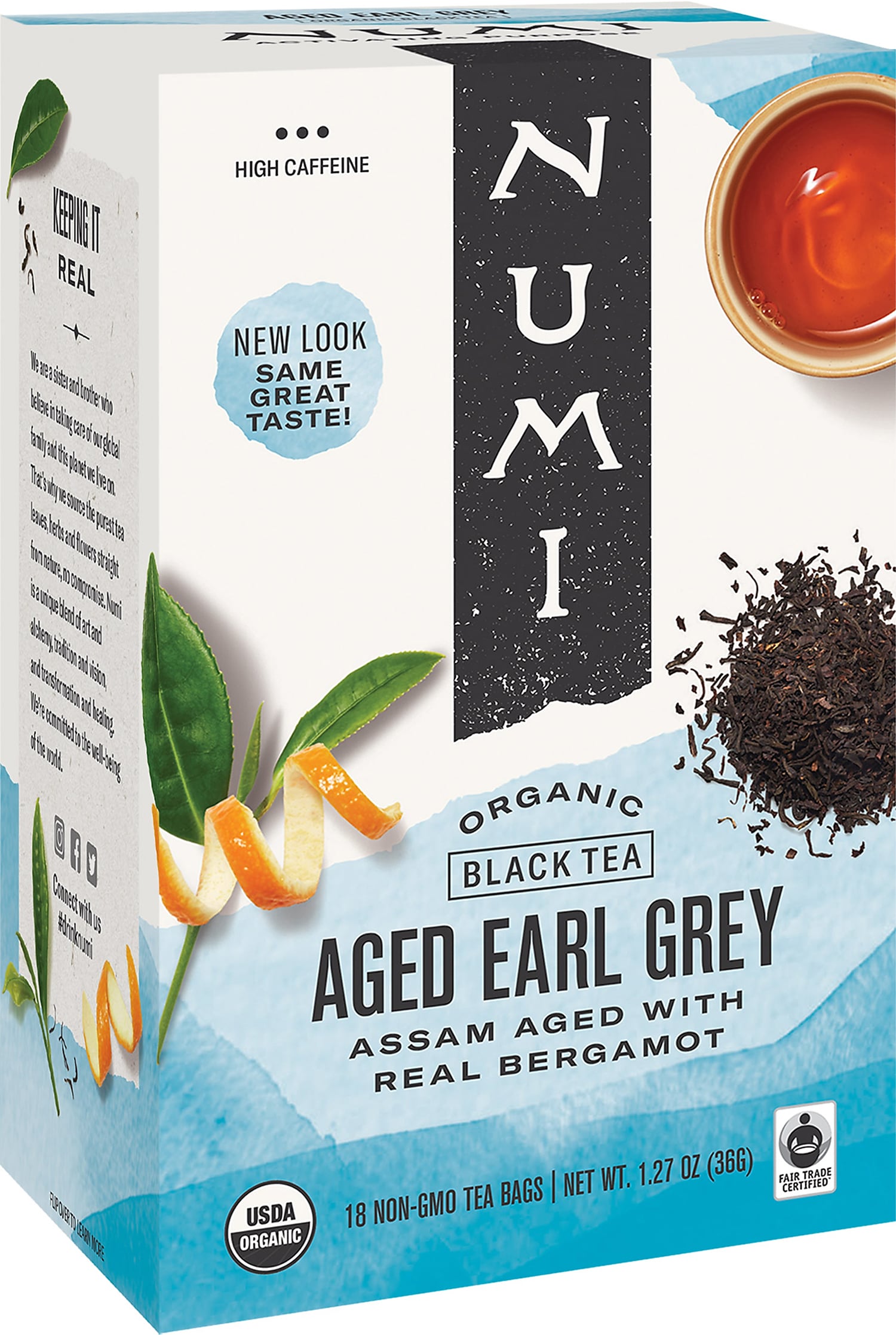 Numi Aged Earl Grey Tea Bags, 18/Box