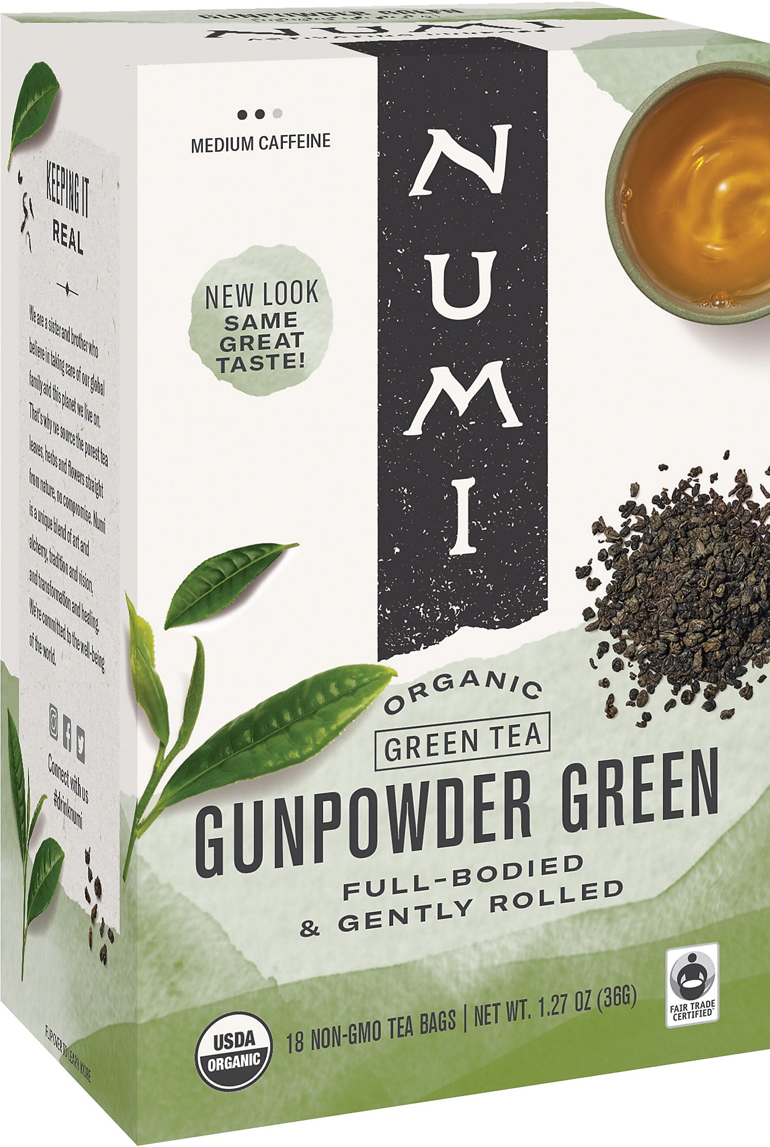 Numi Gunpowder Green Tea Bags, 18/Box