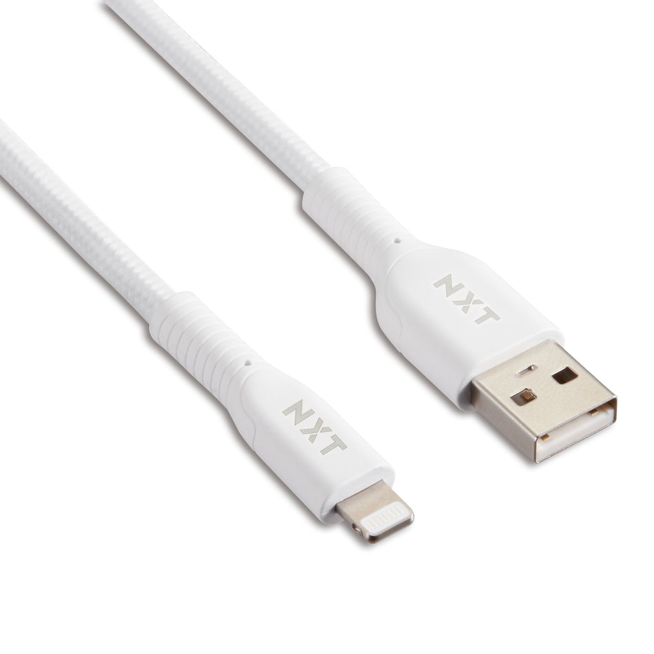 NXT Technologies™ 10 Ft. Braided Lightning to USB Cable, White