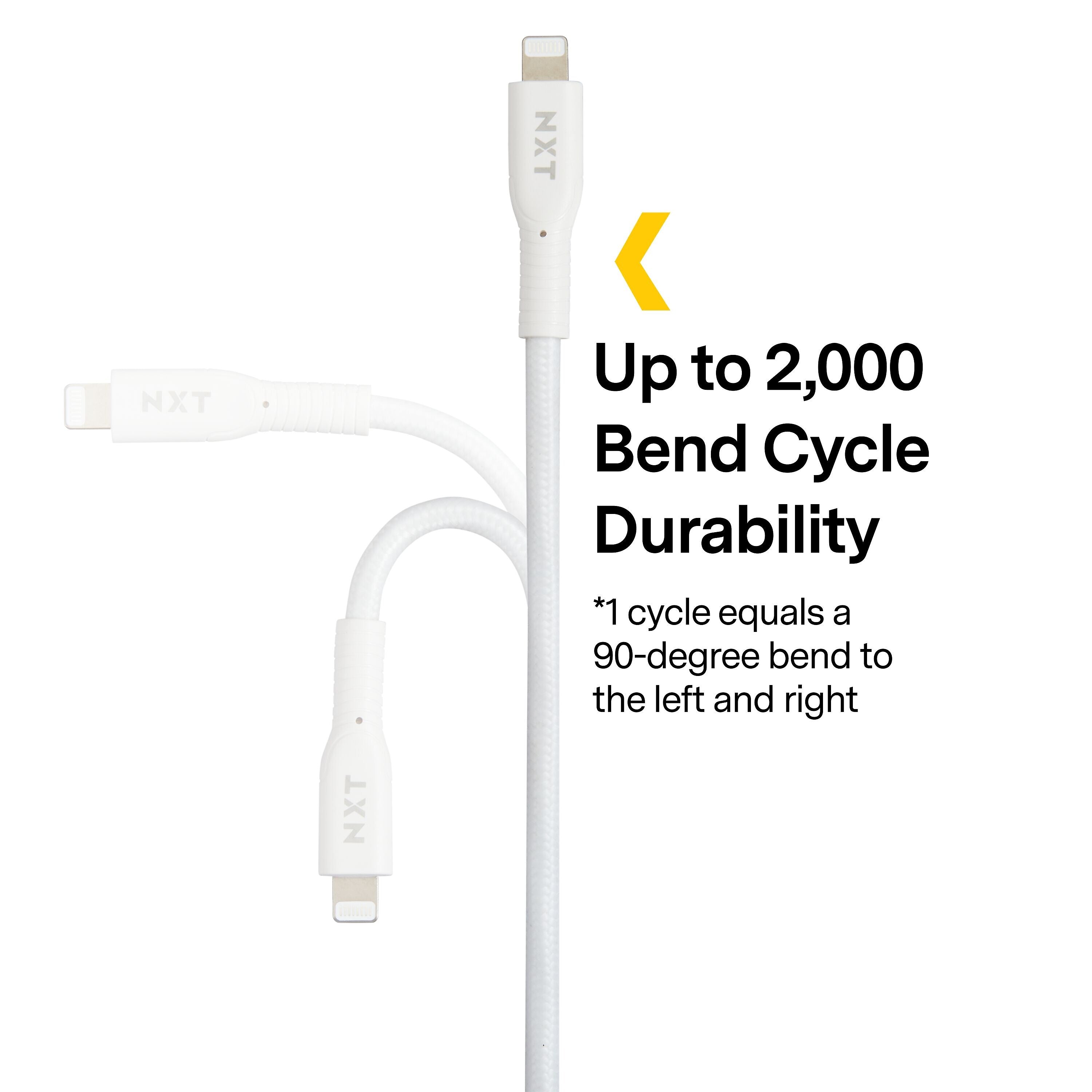 NXT Technologies™ 10 Ft. Braided Lightning to USB Cable, White