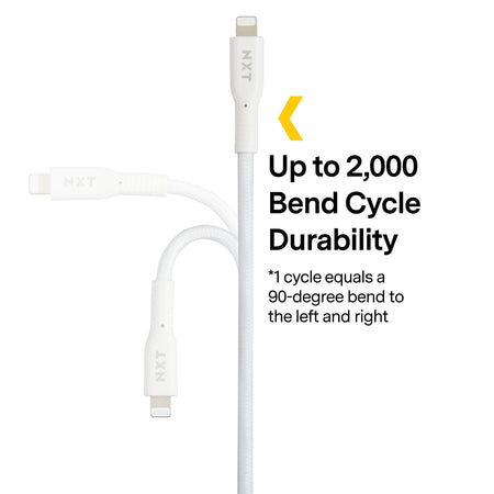 NXT Technologies™ 10 Ft. Braided Lightning to USB Cable, White