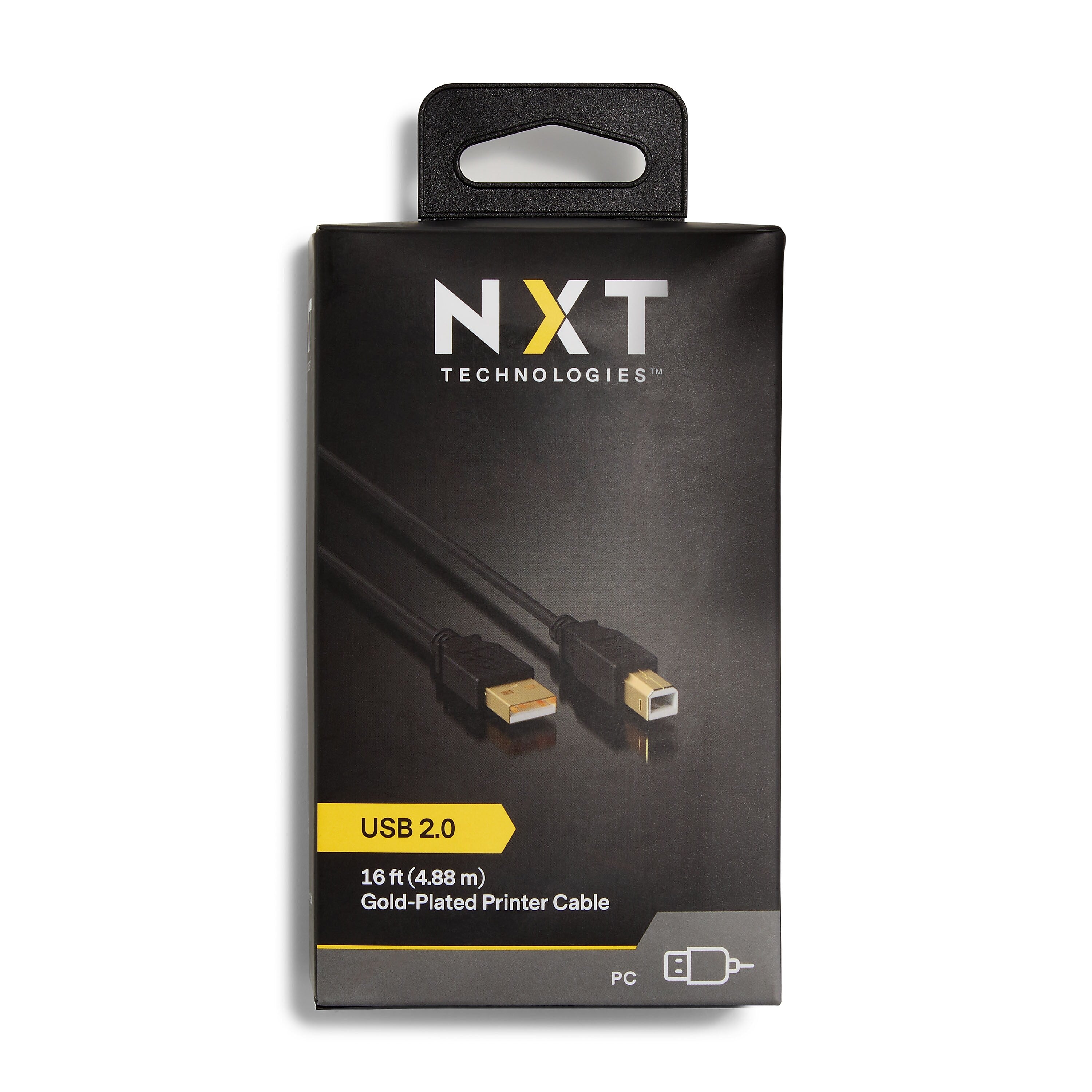 NXT Technologies™ 16' USB B to USB A Cable, Male to Male, Black