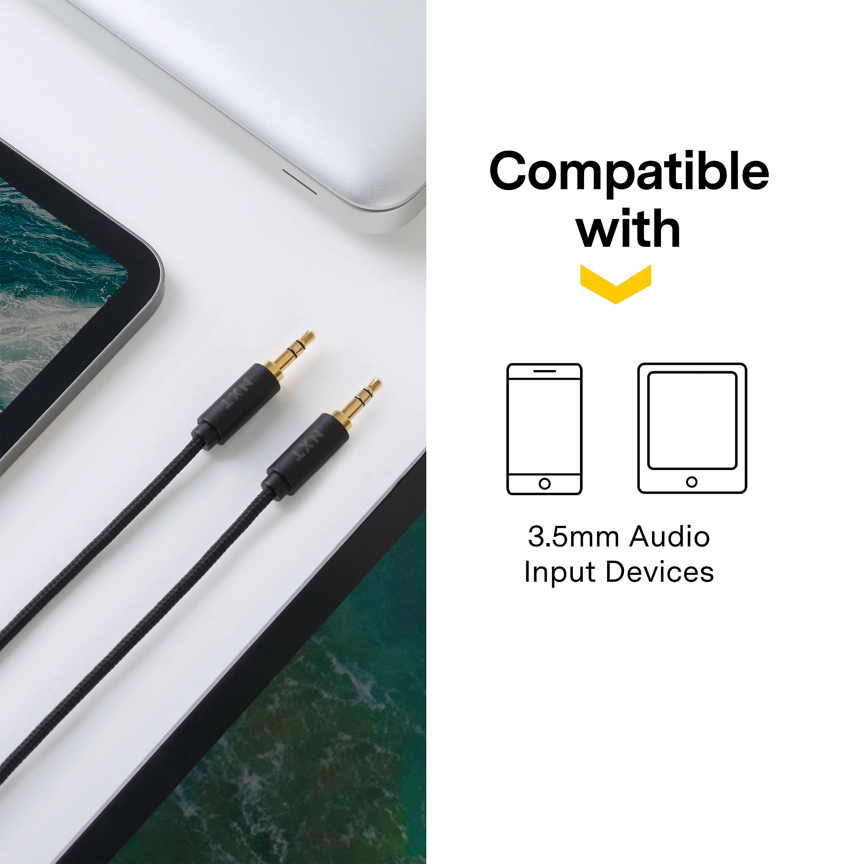 NXT Technologies™ 4 ft. 3.5mm to 3.5mm Audio Cable, Male-Male, Black