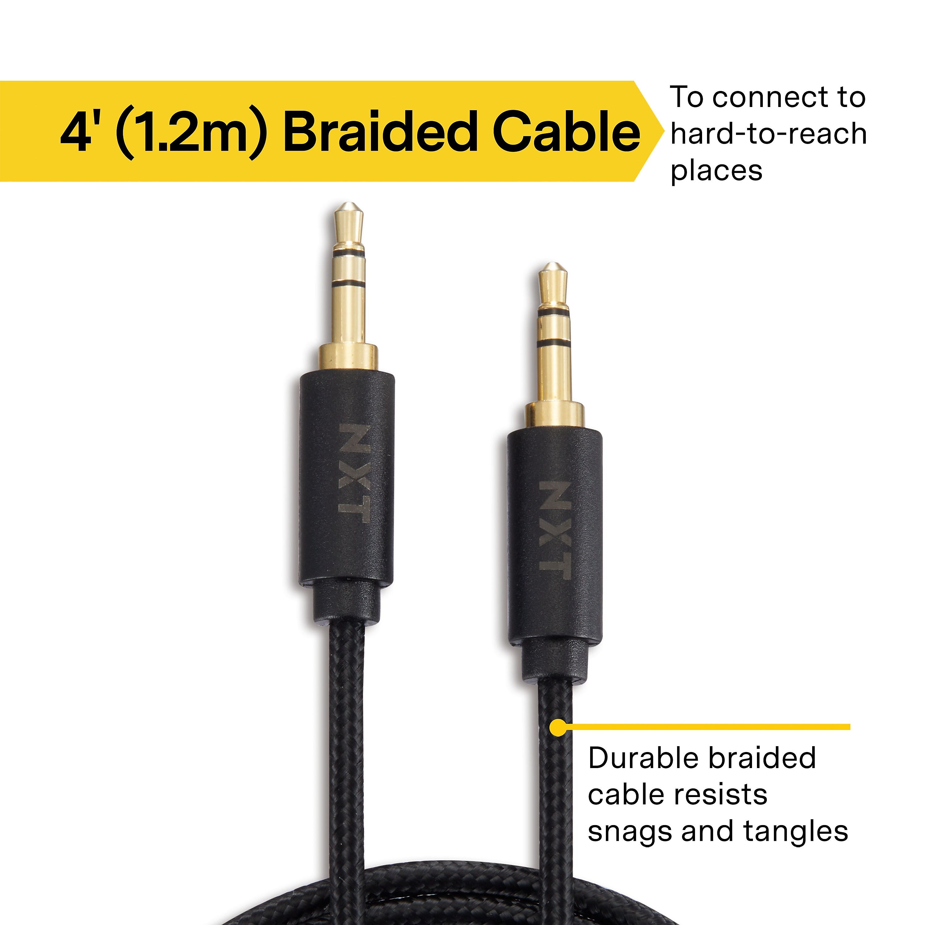 NXT Technologies™ 4 ft. 3.5mm to 3.5mm Audio Cable, Male-Male, Black