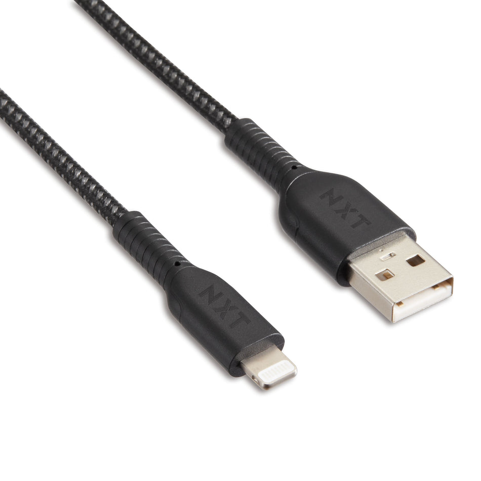 NXT Technologies™ 4 Ft. Braided Lightning to USB Cable, Black