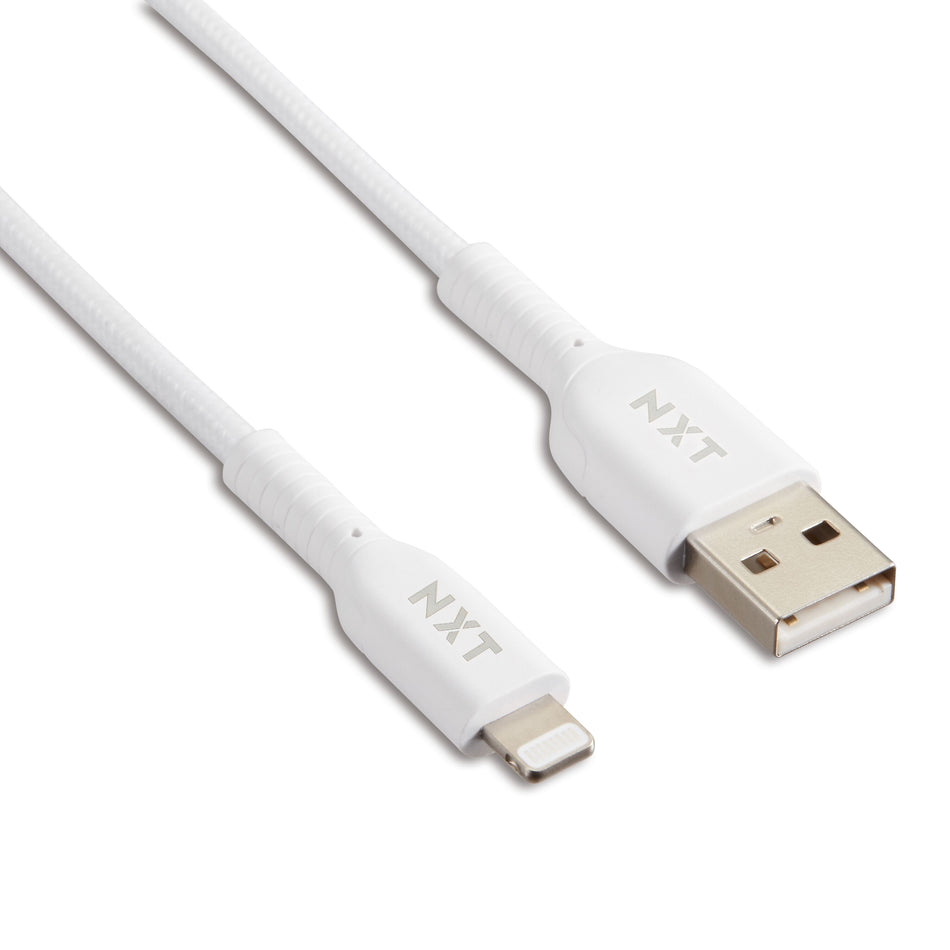 NXT Technologies™ 4 Ft. Braided Lightning to USB Cable, White