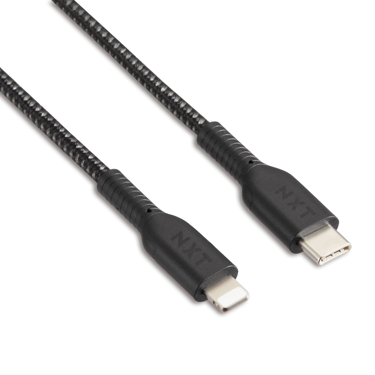 NXT Technologies™ 4 Ft. Braided USB-C to Lightning Cable for iPhone/iPad/iPod touch, Black