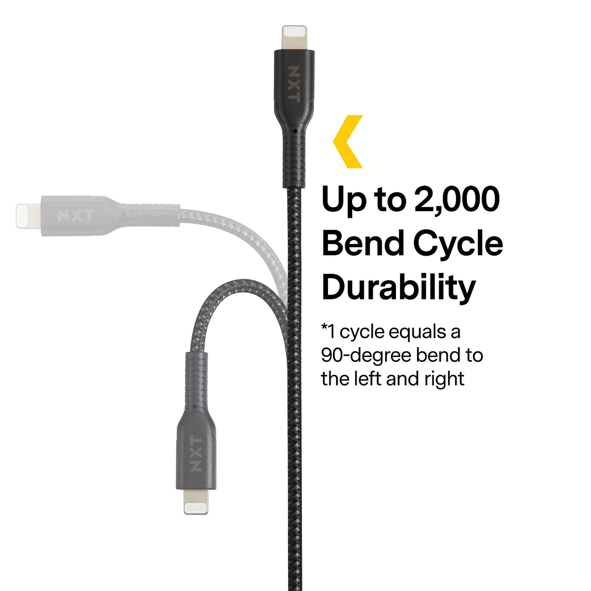 NXT Technologies™ 4 Ft. Braided USB-C to Lightning Cable for iPhone/iPad/iPod touch, Black