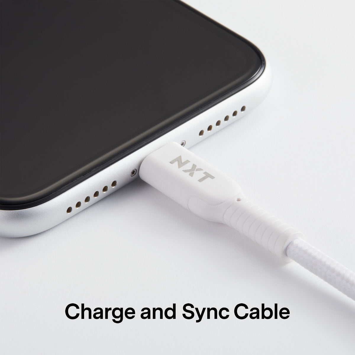 NXT Technologies™ 4 Ft. Braided USB-C to Lightning Cable for iPhone/iPad/iPod touch, White