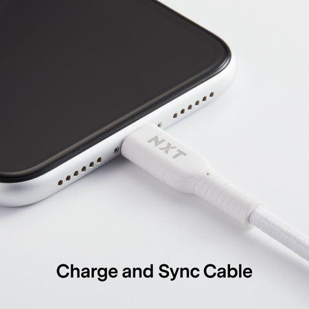 NXT Technologies™ 4 Ft. Braided USB-C to Lightning Cable for iPhone/iPad/iPod touch, White