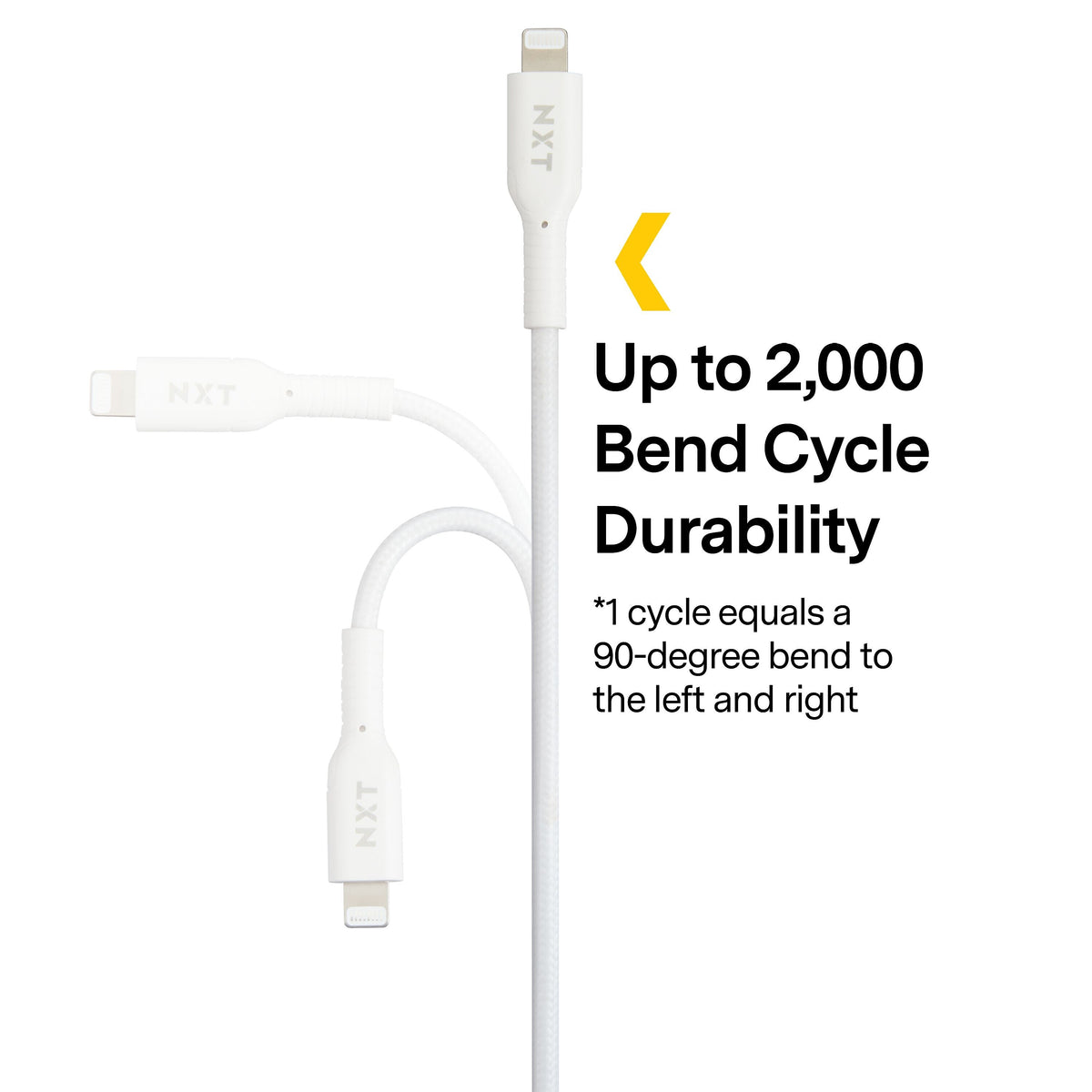 NXT Technologies™ 4 Ft. Braided USB-C to Lightning Cable for iPhone/iPad/iPod touch, White